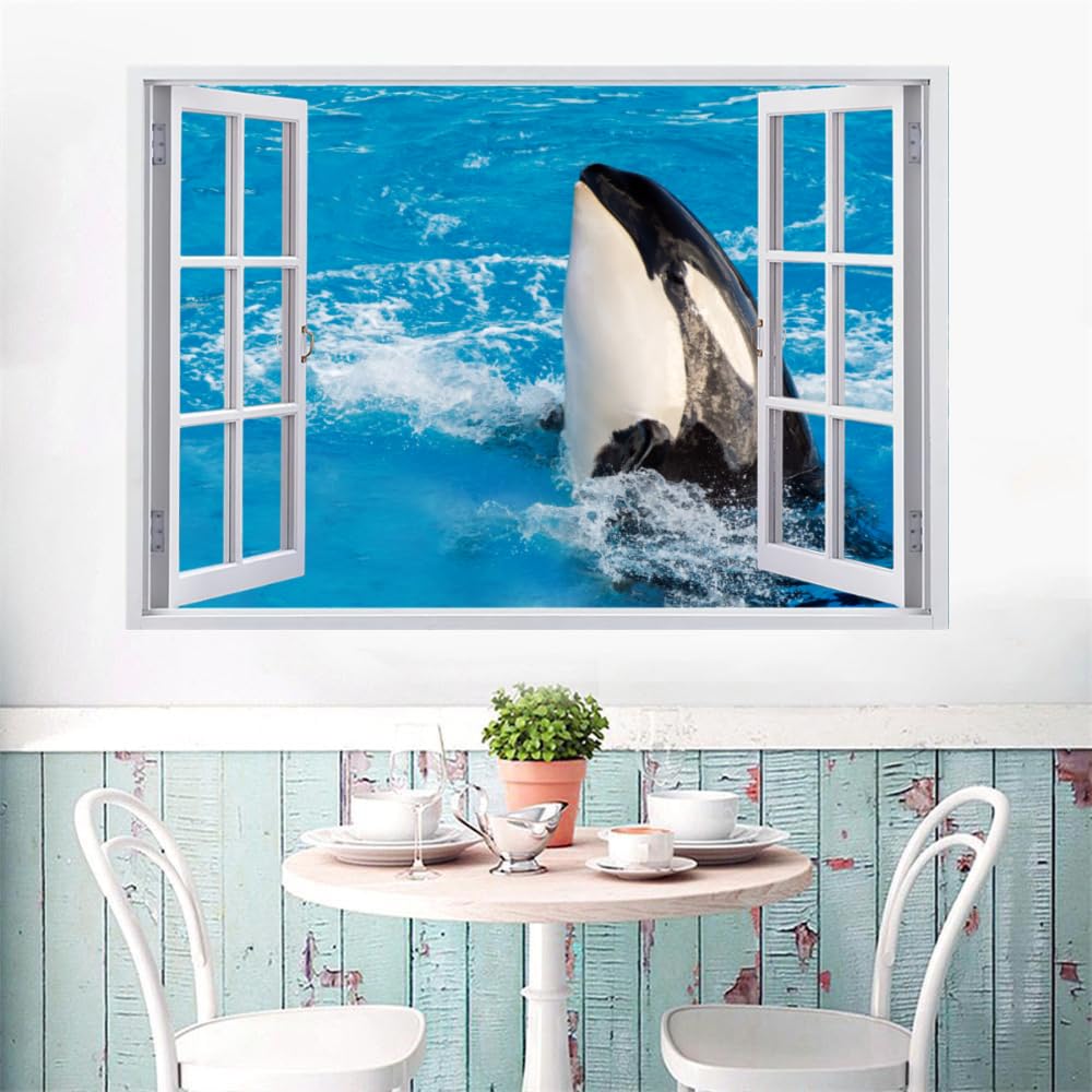 Calcomanía Rota 3D, Delfín Adhesivo Extraíble De Vinilo Para Despegar Y Pegar, Tatuaje De Pared Niñas Niños Dormitorio Guardería Habitación Decoración Para El Hogar 110x70cm