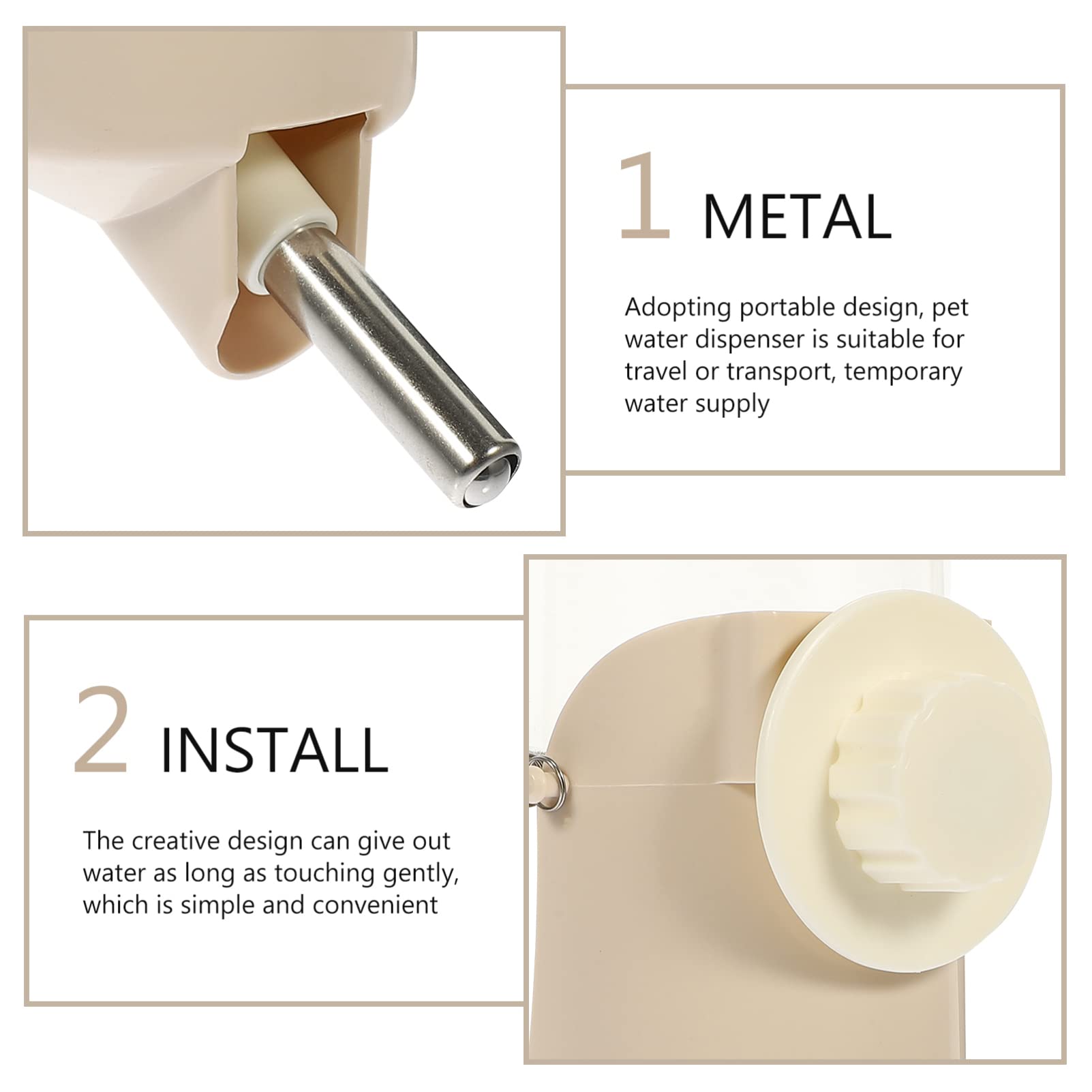 Housoutil 2pezzi Dispenser Automatico Per Criceti e Conigli Borraccia Per Animali Domestici Design Portatile e Antigoccia Facile Da Pulire e Ricaricare Adatta Per Gabbie Di Piccole
