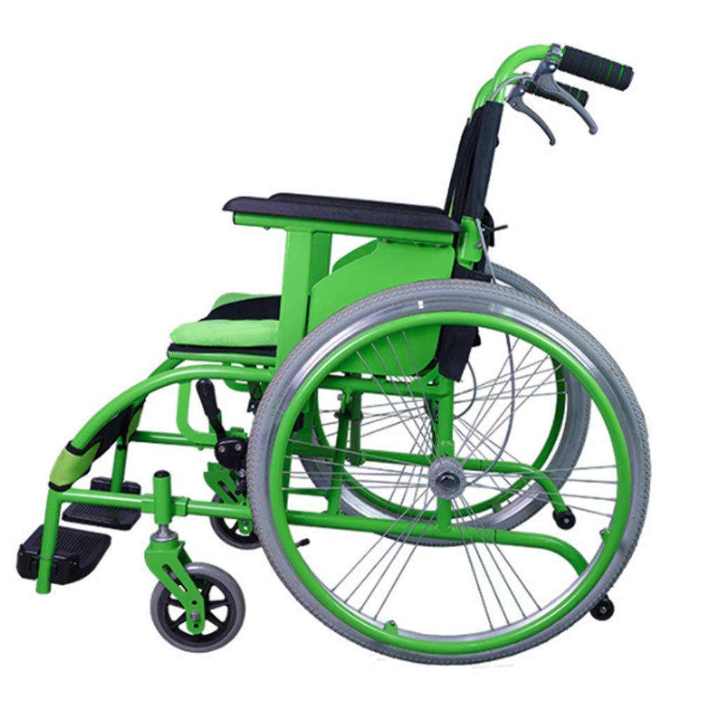 Wheelchair, Silla de Ruedas Manual Plegable Ligera de aleación de magnesio Multifuncional, Conveniente para Personas con discapacidades para Llevar una Silla de Ruedas Plegable Ultraligera