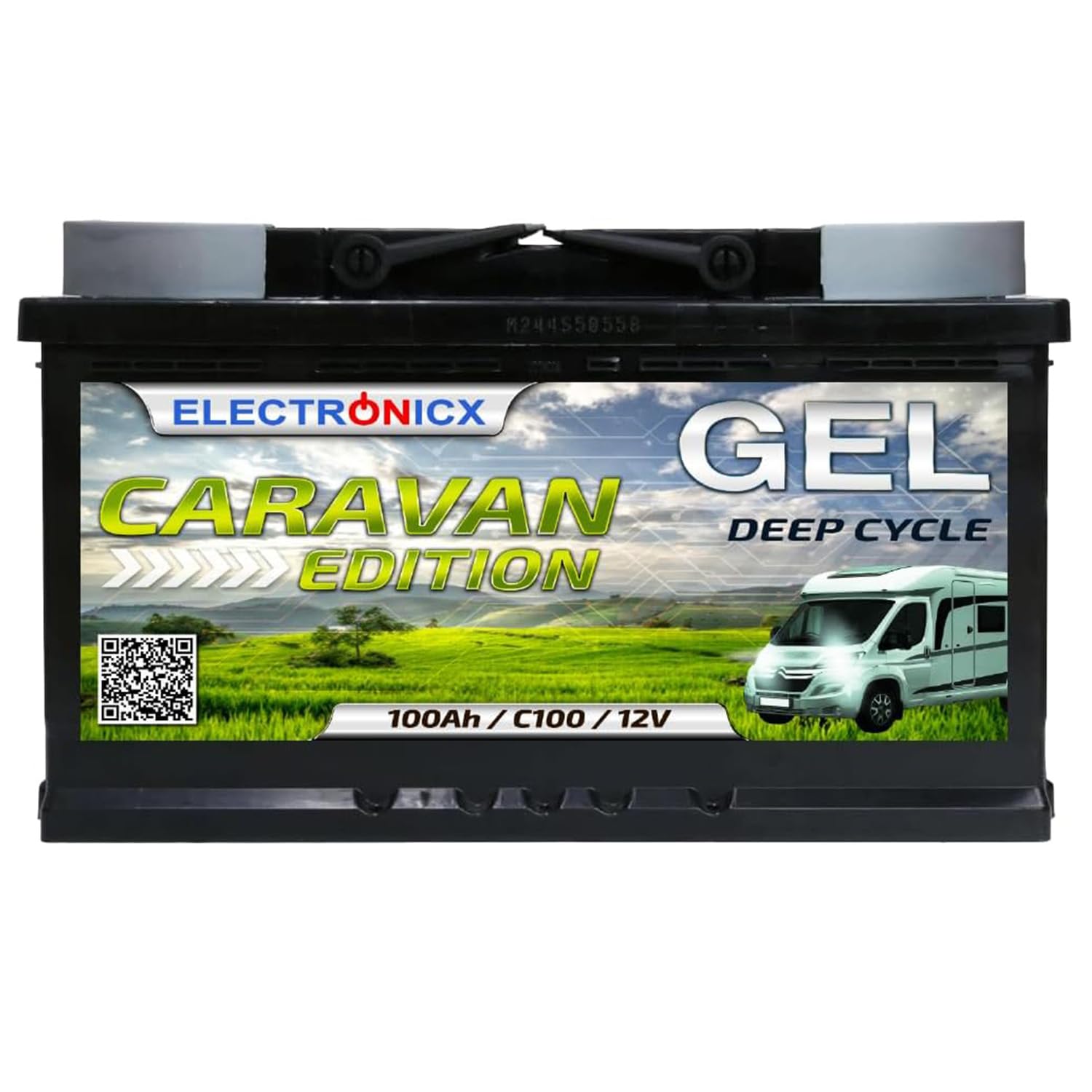 Electronicx GEL Caravan Versorgungsbatterie 100Ah 12V – Deep Cycle Wohnmobil Batterie 100 Ah – Solar 12 Volt GEL – Batterie Wohnwagen Boot Freizeit 278×175×190mm – Pluspol rechts
