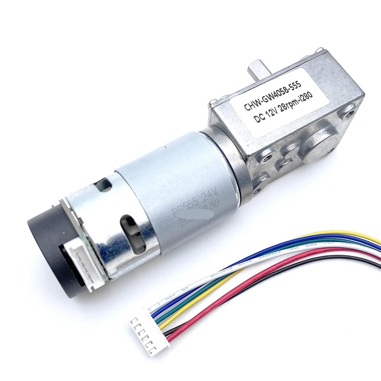 GW4058-555 Gleichstrommotor mit hohem Drehmoment, MAX 95 W, Turbinen-Schneckengetriebe, 12 V, 24, Encoder, Parksperrenmotor(DC 12V,1 Ratio 72)