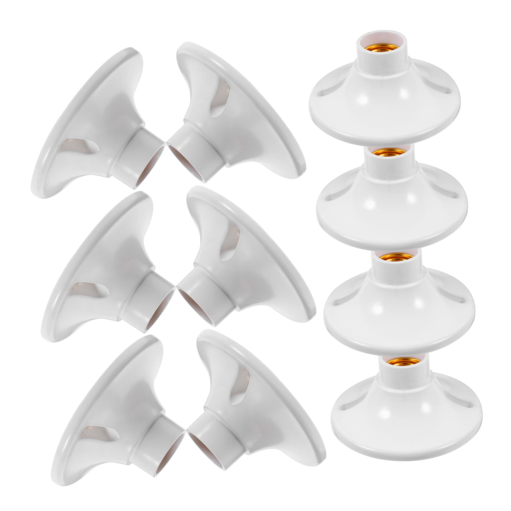 4 Ensembles Douille En Bakélite Decoration De Vis Douille De Lampe Plate Lampe Douille E Lampe Prise Douille E27 Support De Douille D'ampoule De Lampe Blanche 10 Pièces * 4