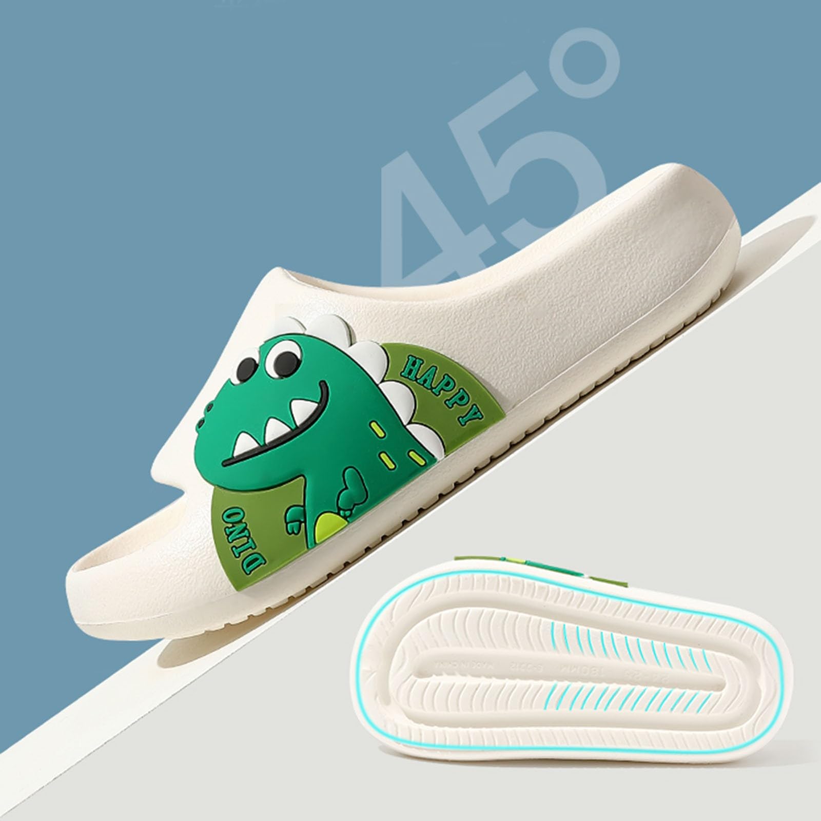 RXZCHH Zapatillas de Verano para niñas y niños, para Interiores y Exteriores, con Estampado de Dinosaurios, Astronauta de Dibujos Animados, cómodas, Ligeras, Informales, para niños de 4 a 11 años