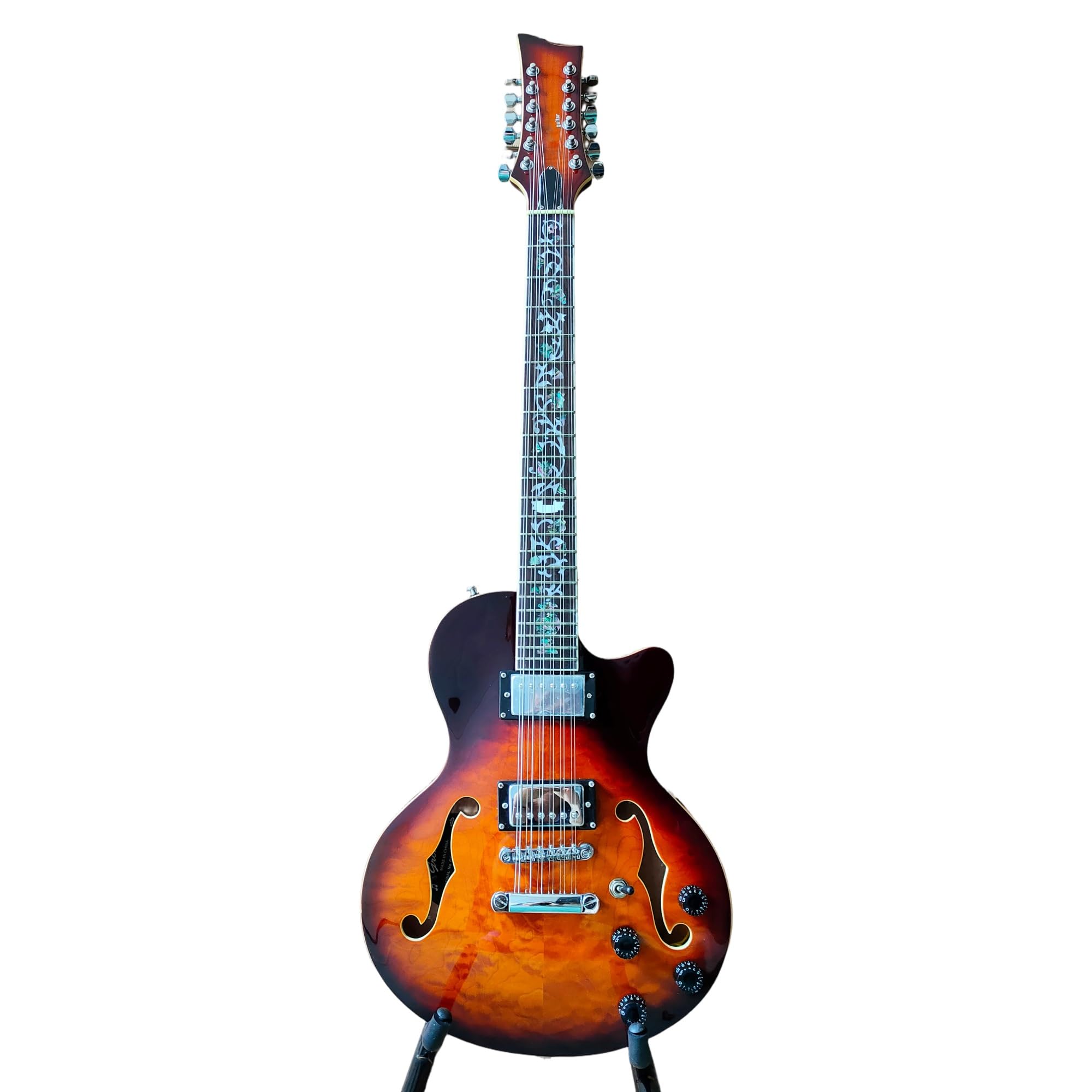 Principiante Chitarra Elettrica Chitarra Elettrica A 12 Corde Per Principianti Prestazioni Professionali Bellissimo Tono(VS)