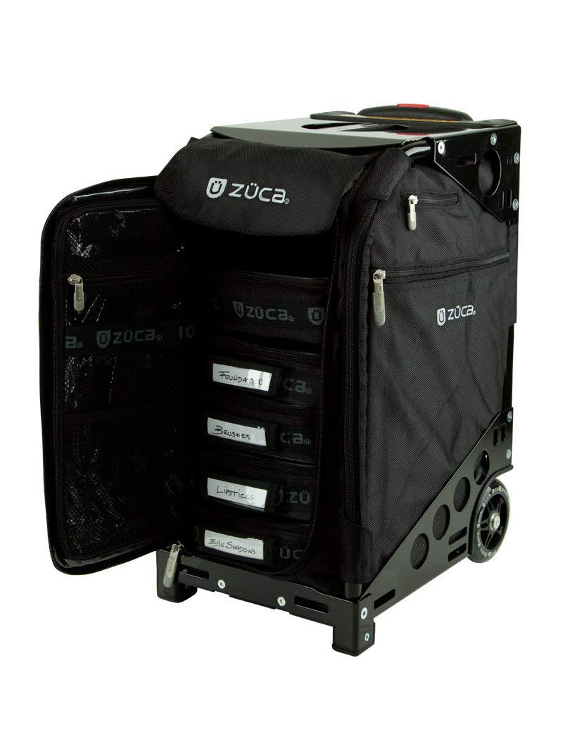 ZUCATravel Cases for Artists and Professionals - Makeup Case with 5 Vinyl Utility Pouches, Travel Cover, 41" Telescoping Handle, Rolling Wheels & Sturdy Aluminum Frame for Makeup Artists and