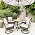 Sophia & William Patio Dining Set 5 Piece Outdoor Table Furniture Set - 4 Padded Swivel Dining Chairs and 1 Square Metal Table with Umbrella Hole & Wood-Like Top for Garden Deck Backyard