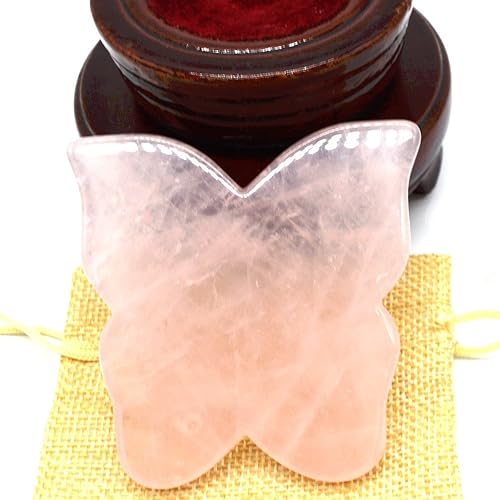 Miniatura 12 de RODEREK Herramienta de masaje de raspado de guasha de cuarzo rosa, herramienta de masaje de jade gua sha para cuidado de la piel facial, herramienta