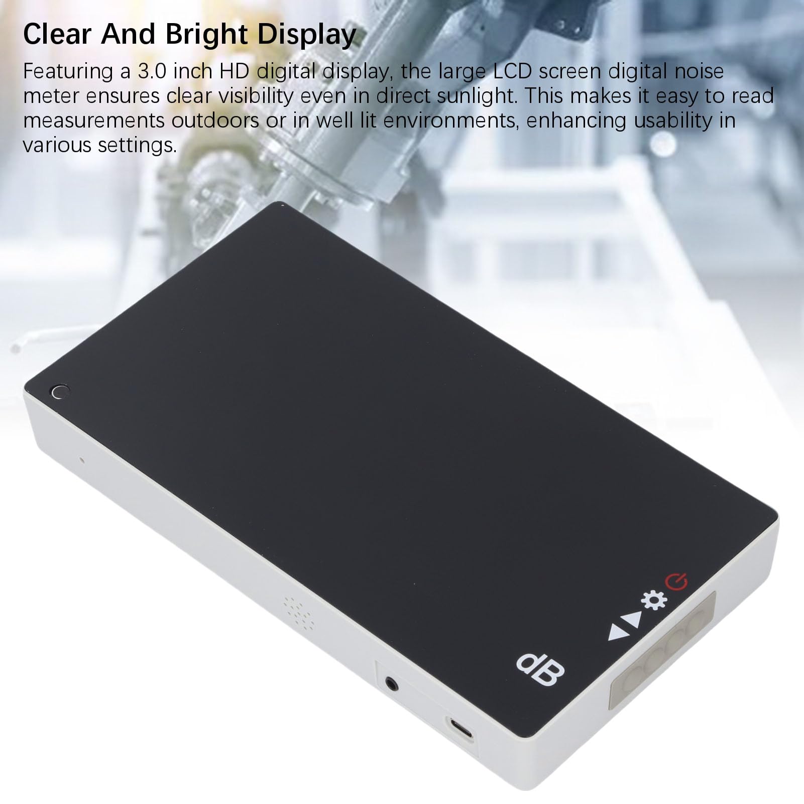 Medidor de nivel de sonido digital Medidor de ruido de decibelio de pared de pantalla LCD de 3 pulgadas con alarma audible para barras de las aulas KTVS OFICINAS