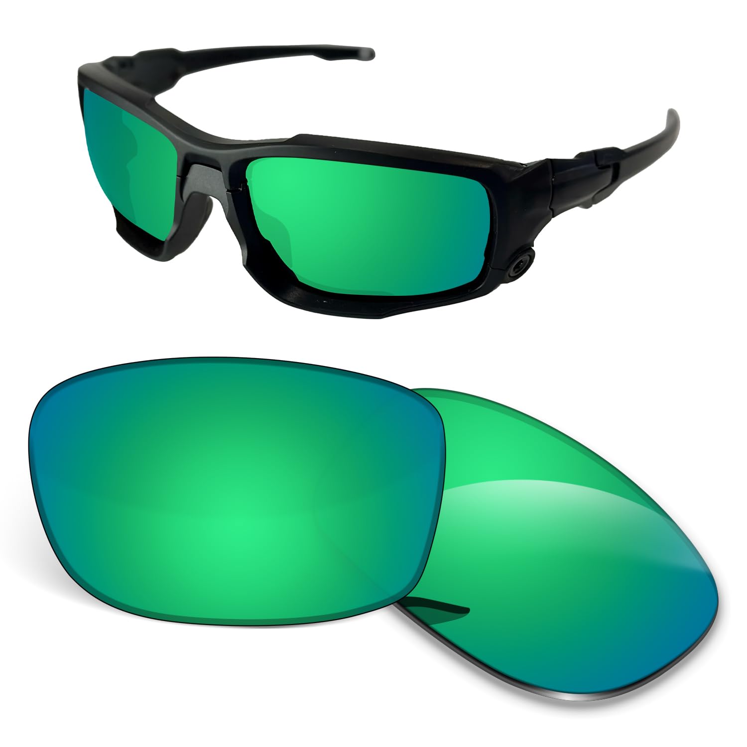 Lentes de repuesto de 1,5 mm compatibles con gafas de sol Oakley Si Ballistic Shocktube OO9329 de 61 mm, antiarañazos