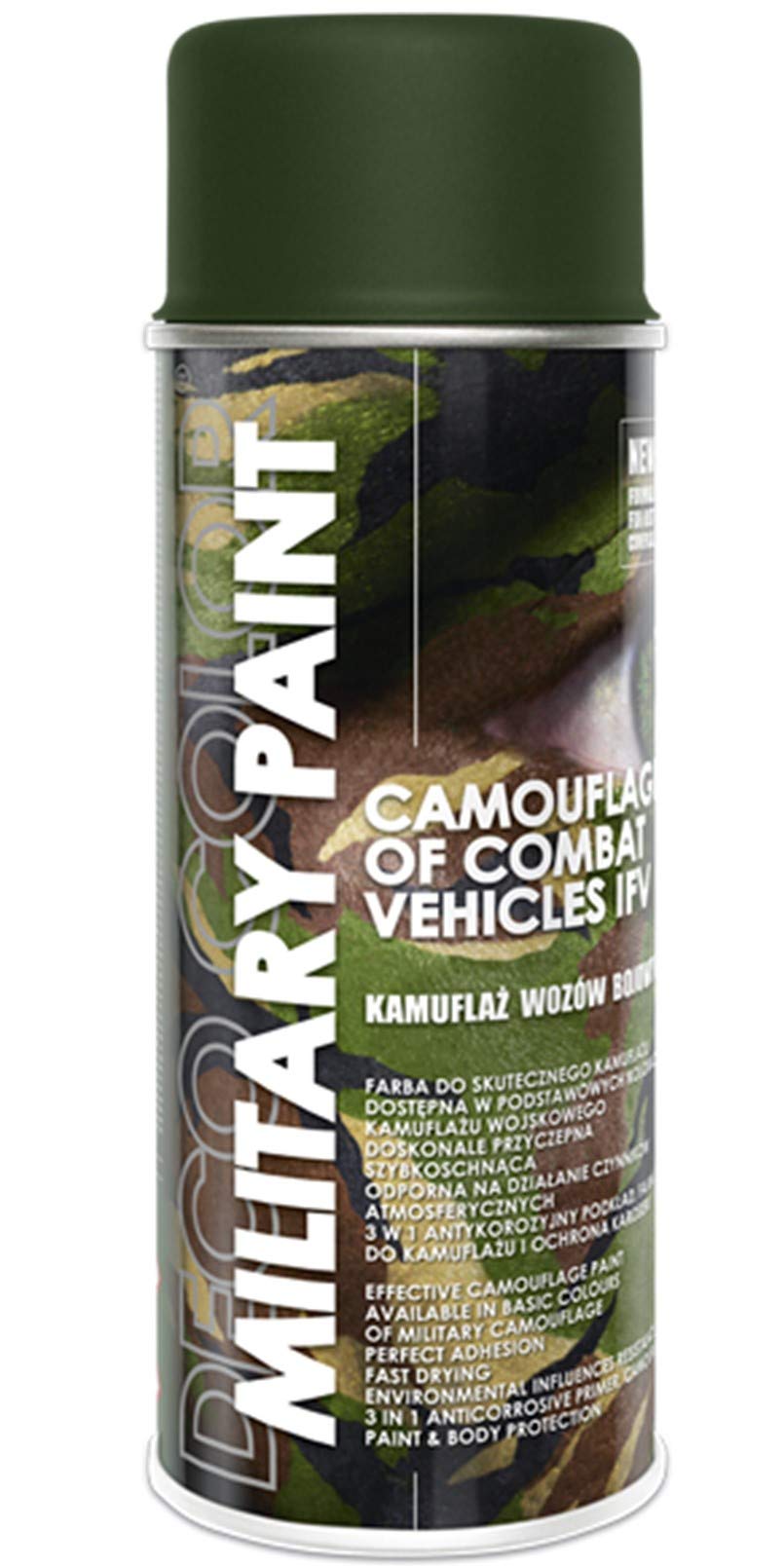 Deco Color Military Spray Paint Camouflage Army Paintball Airsoft ASG MilSim DIY; 11 Colours 400ml (RAL 6014 Olive Drab)