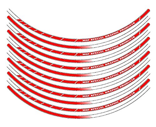 エムディーエフ リムストライプ ストロボタイプ レッド 10mm幅 14インチ RIM-10M-STRD-14