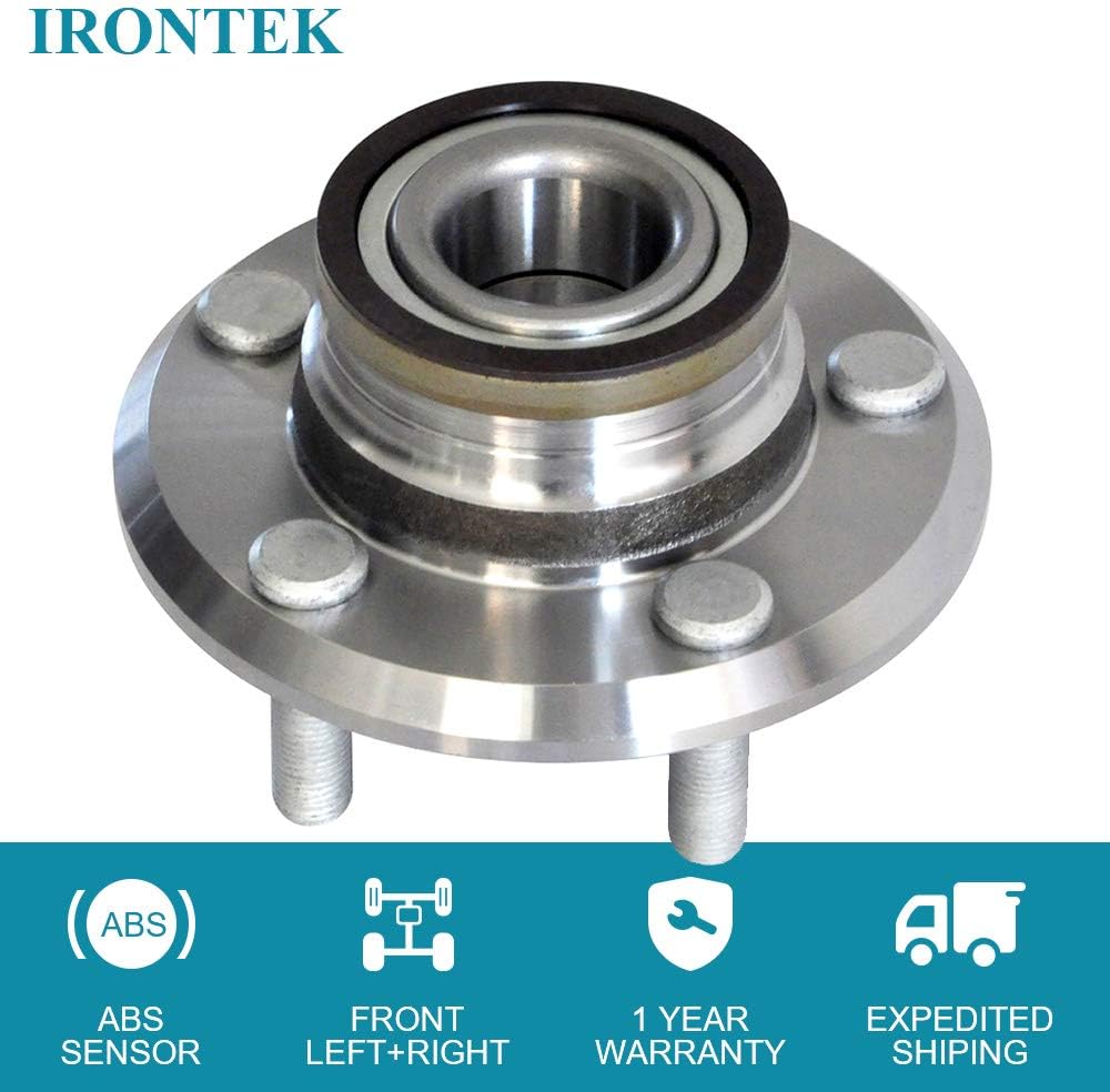 IRONTEK 513224x2 RWD Front Wheel Hub and Bearing fits for Dodge 2008-2014 Challenger, 2006-2014 Charger, 2005-2008 Magnum; Fit 2005-2014 for Chrysler 300 513224 5 Lugs w/ABS (2 PCS)