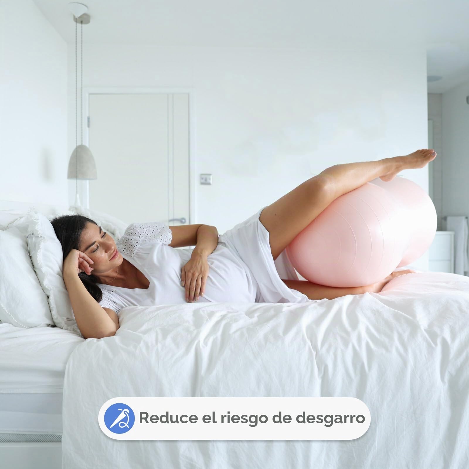 BABYGO® Pelota de maní para ejercicios de parto, nacimiento, embarazo, pelota de parto, libro de ejercicios de maternidad y bomba de pie incluidos, antiexplosión