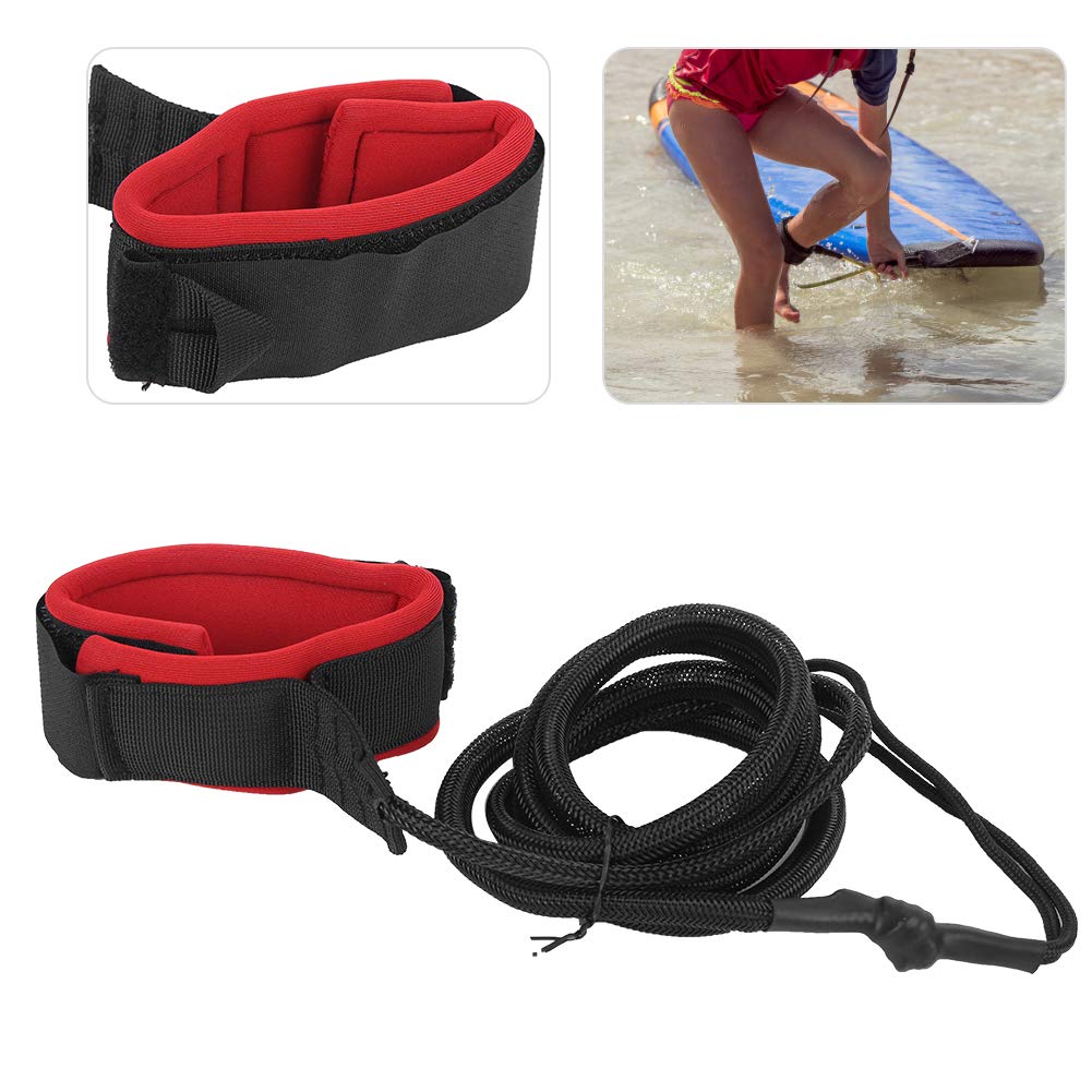 Gavigain Surfing Kayak Leash Rope Boat Safety Paddle Hand Rope Stand Up Paddle for Surfboard Accessories Black Red Color (Black Red)