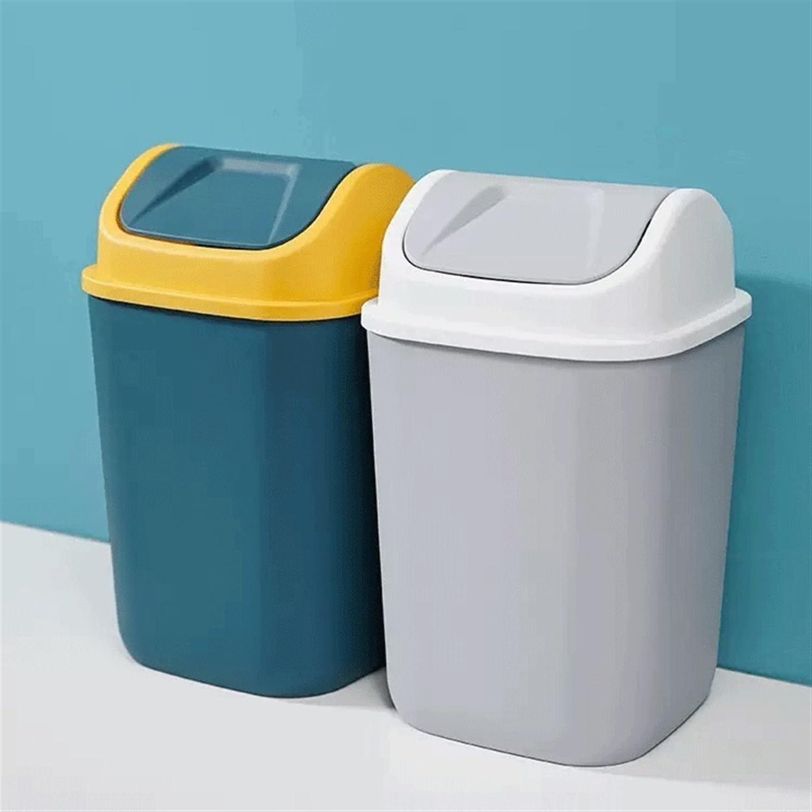 12L/14L Kosz na śmieci do wnętrz z pokrywką Kuchnia Kosz na śmieci Plastikowy kosz na śmieci z ochroną na śmieci Kosz na odpady (niebieski, 14l)