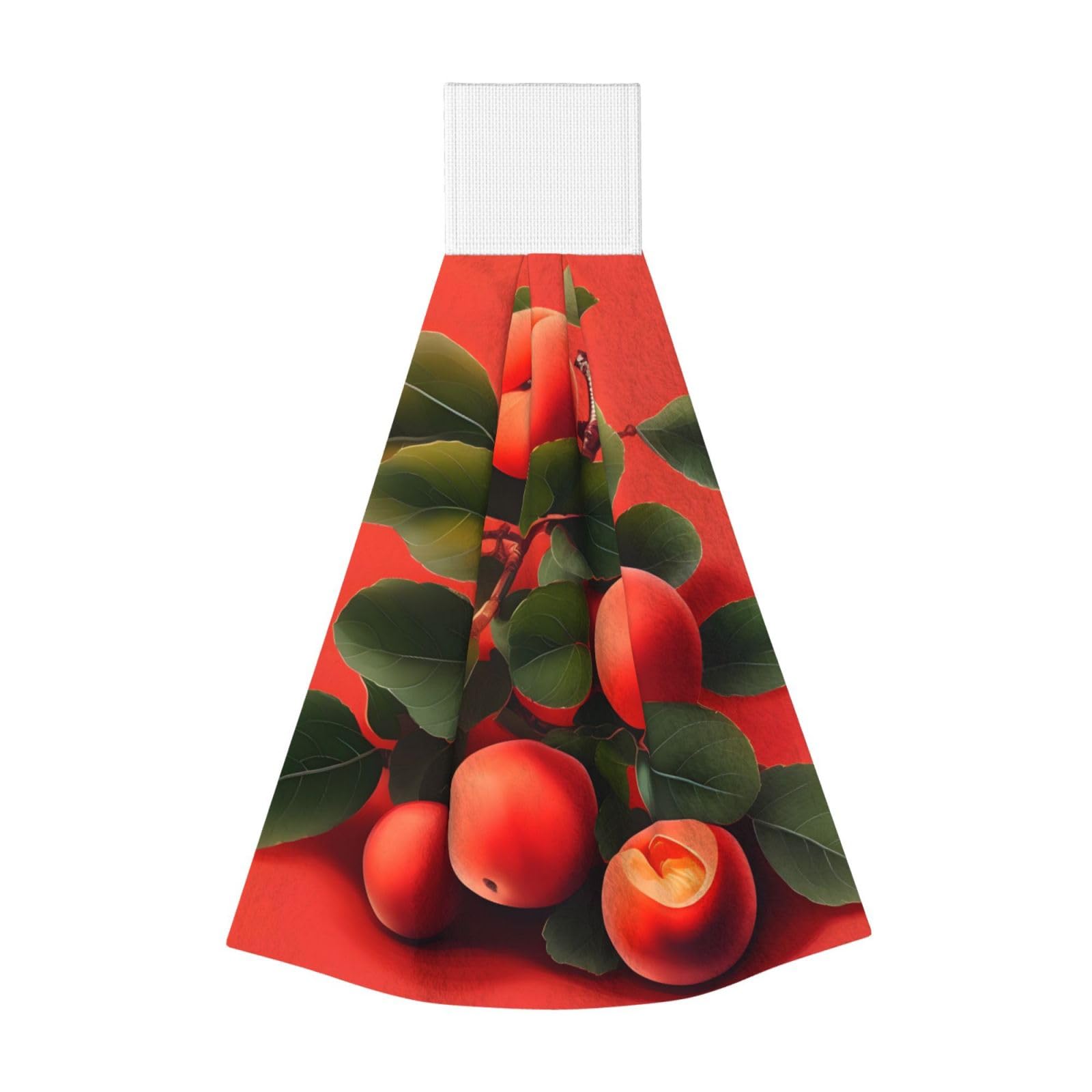 WUPngg Red Apricot Bathroom Tie Towels/Dish Cloth,Kitchen Hanging Towel, Coral Fleece Dry Cleaning Hand Dishcloths One Size