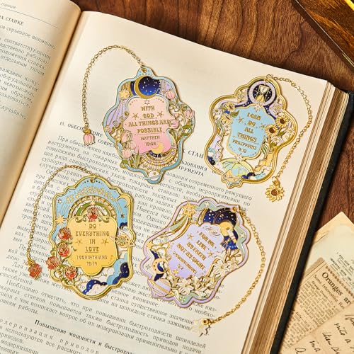 4PCS Bible Verse Bookmark Christian Book Marks for Reading Women Adults Teens Teacher