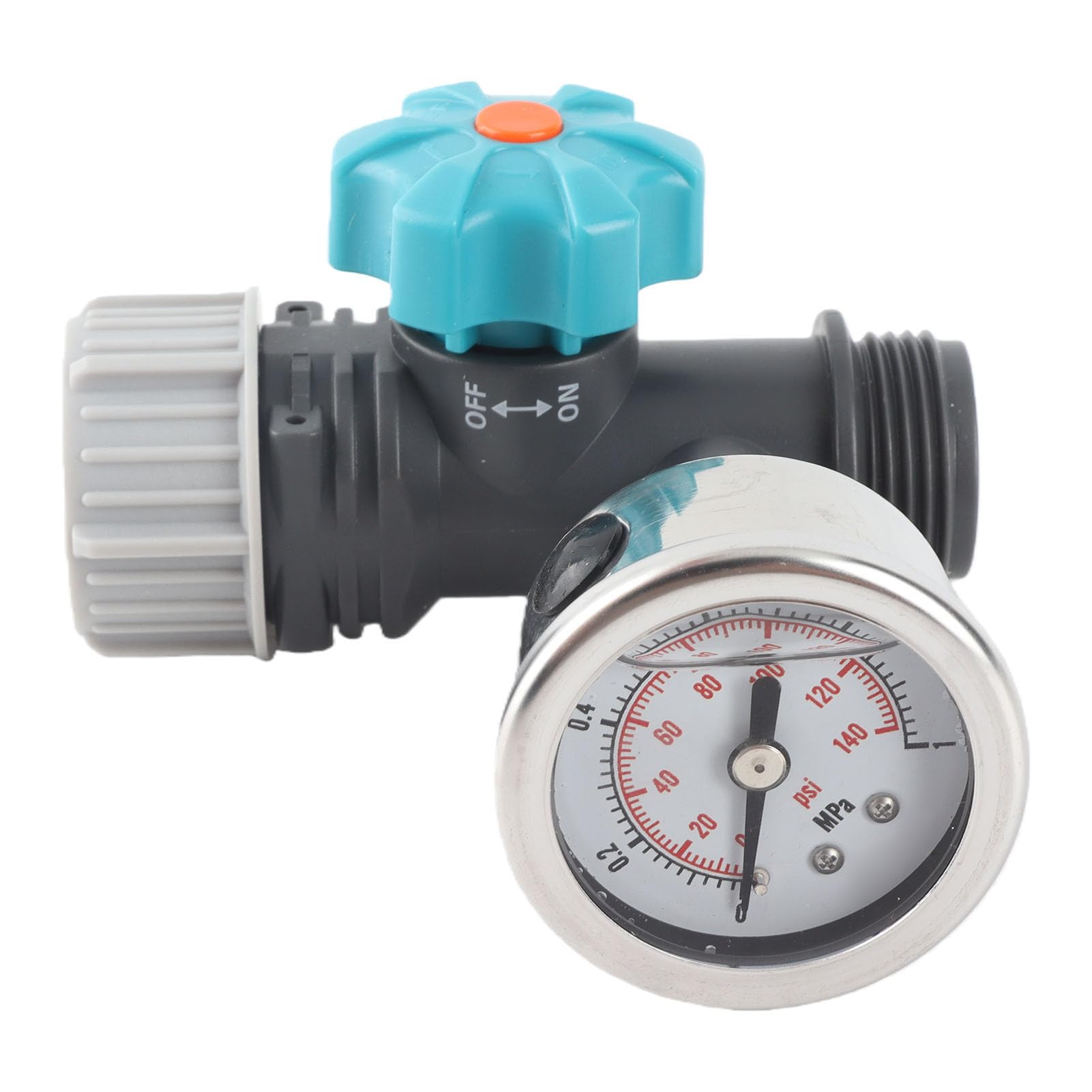 Zawór Ciśnieniowy Wody, G3/4in Regulowany Zawór Regulatora Ciśnienia Wody z Manometrem Reduktor Ciśnienia Wody Regulator Ciśnienia Wody Narzędzie do Nawadniania Ogrodu