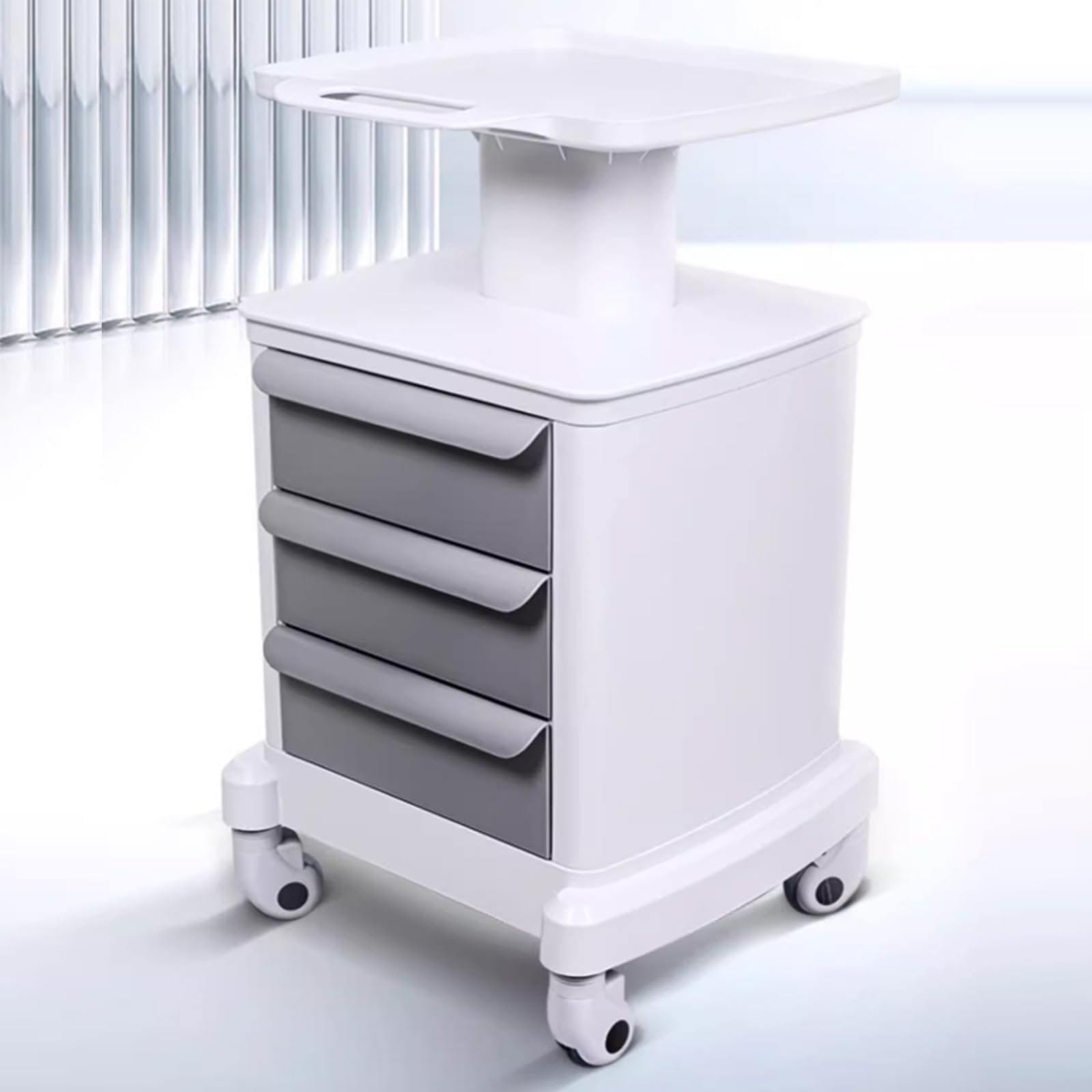 Mobilny wózek do skanowania jamy ustnej z szufladami i tacami do leczenia kliniki stomatologicznej, szpitala i salonu