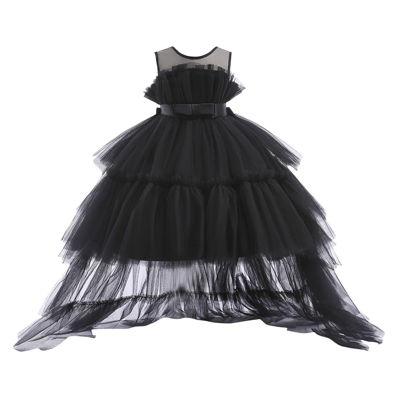 Robe de Fête pour Fille - Taille Haute - sans Manches A-Line en Tulle - Robe de Soirée Formelle