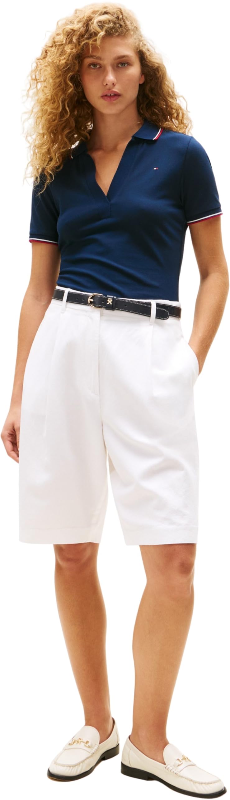 Tommy Hilfiger Polo Manches Courtes Femme 1985 Slim Pique Slim Fit
