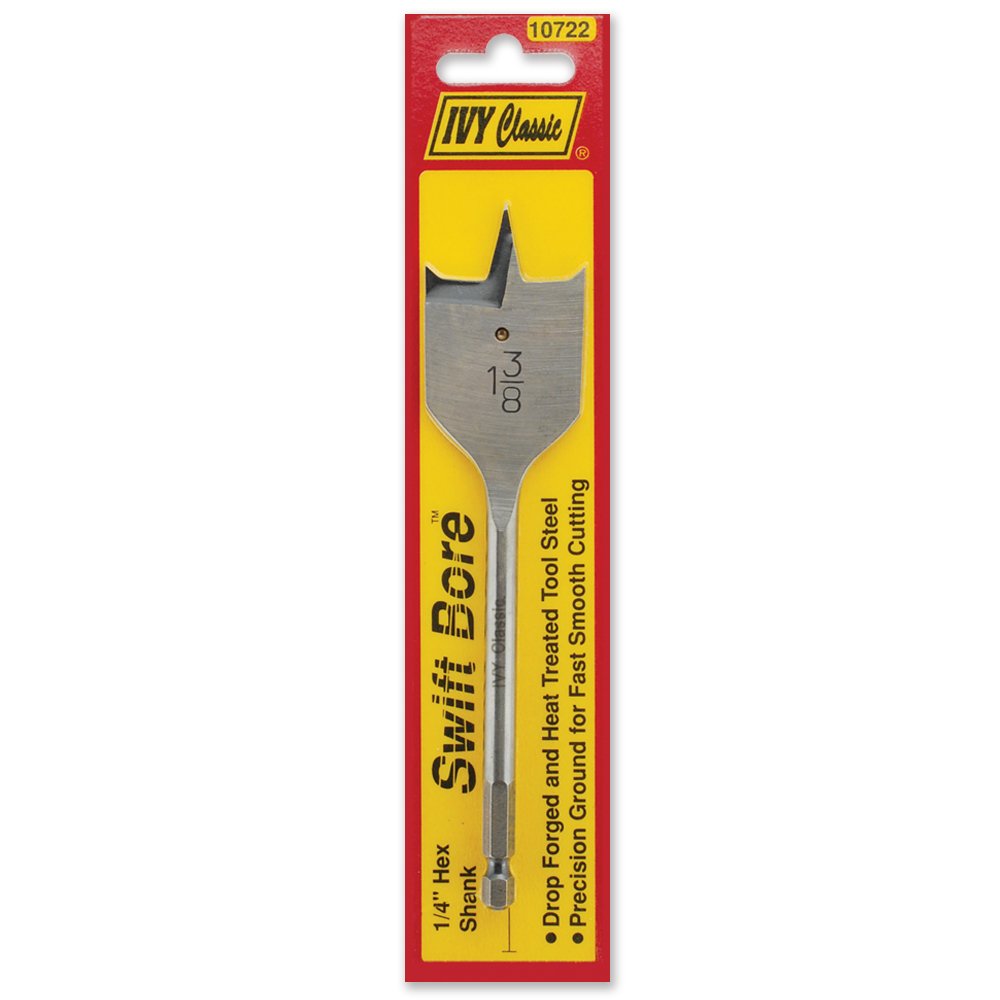 IVY Classic 10722 1-3/8 x 6-Inch Swift Bore® Wood Spade Bit, High-Carbon Steel, 1/Card, (10722) 1-3/8 x 6" - Image 2