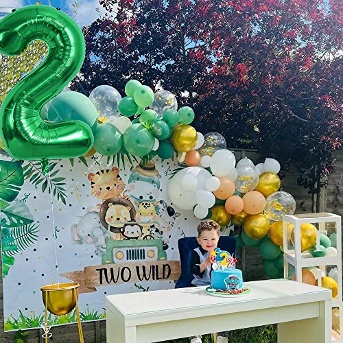 Image of TONIFUL Green 40 inch Digital 2 Balloon for Birthday, Wedding, Anniversary Party Decorations