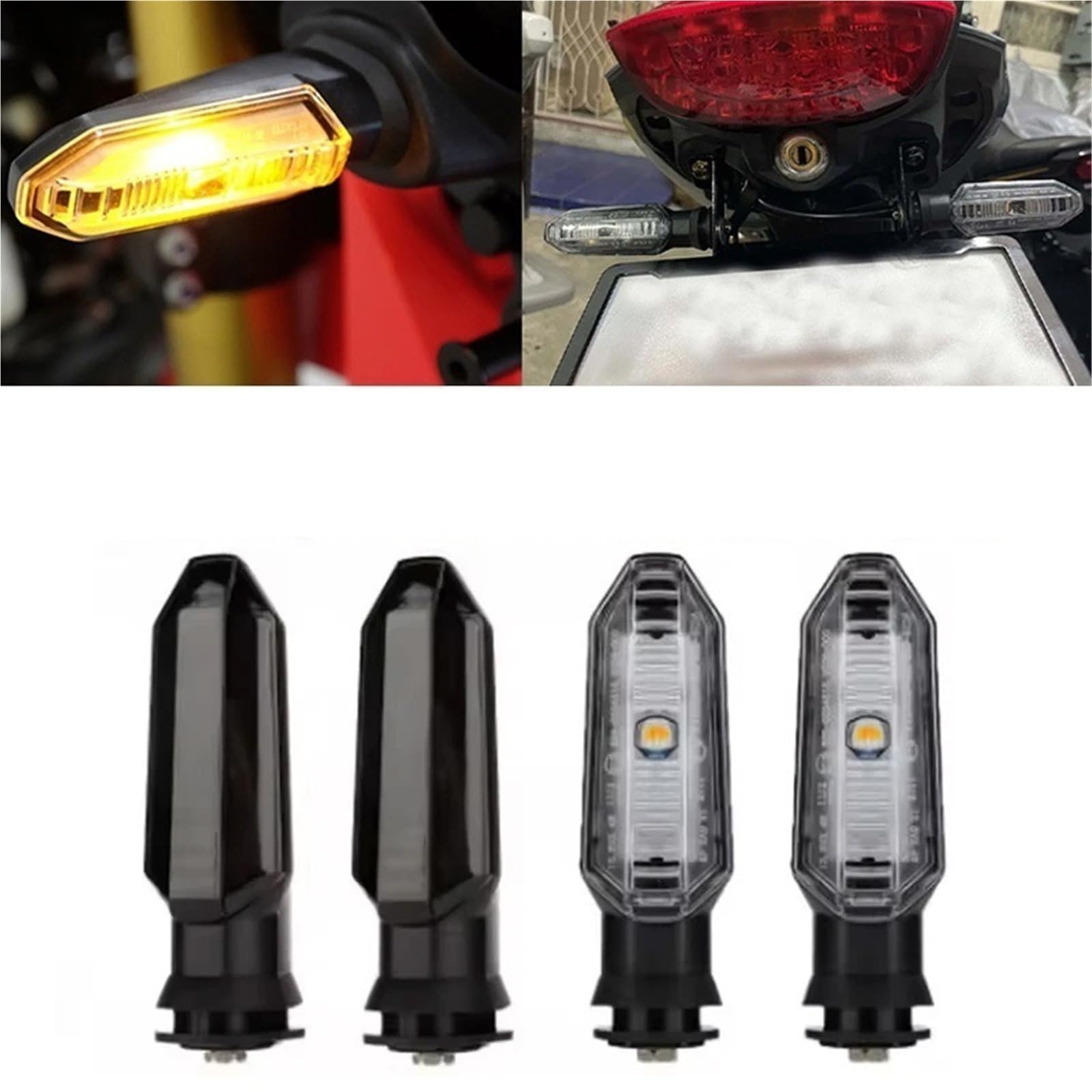 Światła kierunkowskazów Kierunkowskaz Motocykla | Wskaźnik migania kierunkowskazów motocykla(8pcs Smoke)