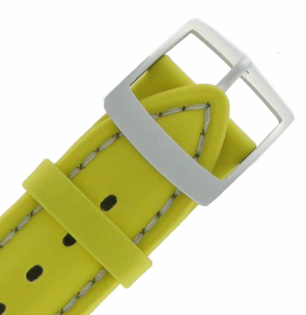 Hirsch 20mm Unisex Watch Band for Swatch Chrono David Yellow Rubber