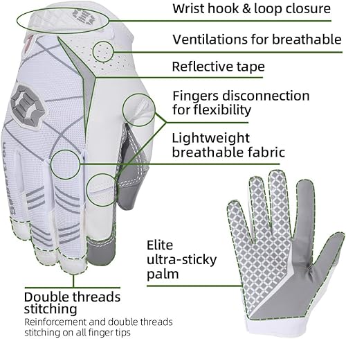 Vista 76 de Seibertron Pro 3.0 Elite - Guantes de fútbol para jóvenes y adultos Tamaño adulto rojo