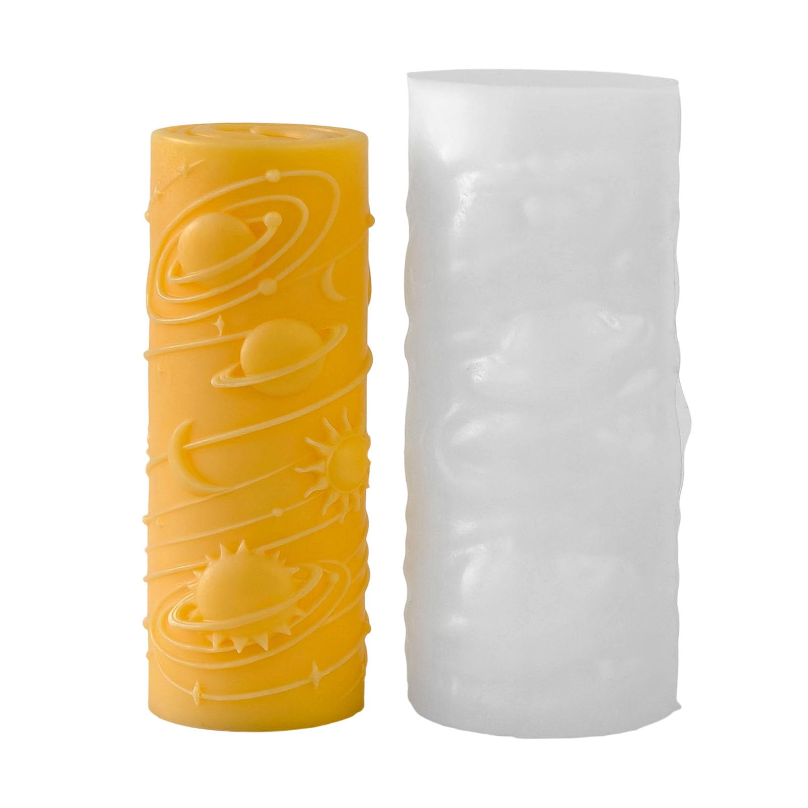 Jazuaiao Silicone Cylinder for Embossed Star Detailing Safe Family Activity Supplies Mold Making Mold Silicone Cylinder Pillar Star Pattern Floral Embossed Making for D