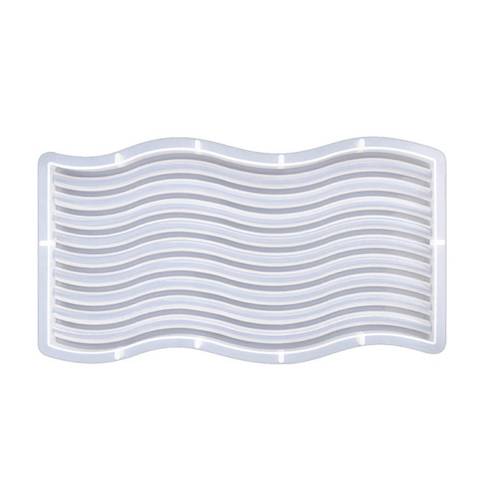 NEWFT Silicone Door Striped Pattern Epoxy Resin for Cup Pad Home Ornaments Tray