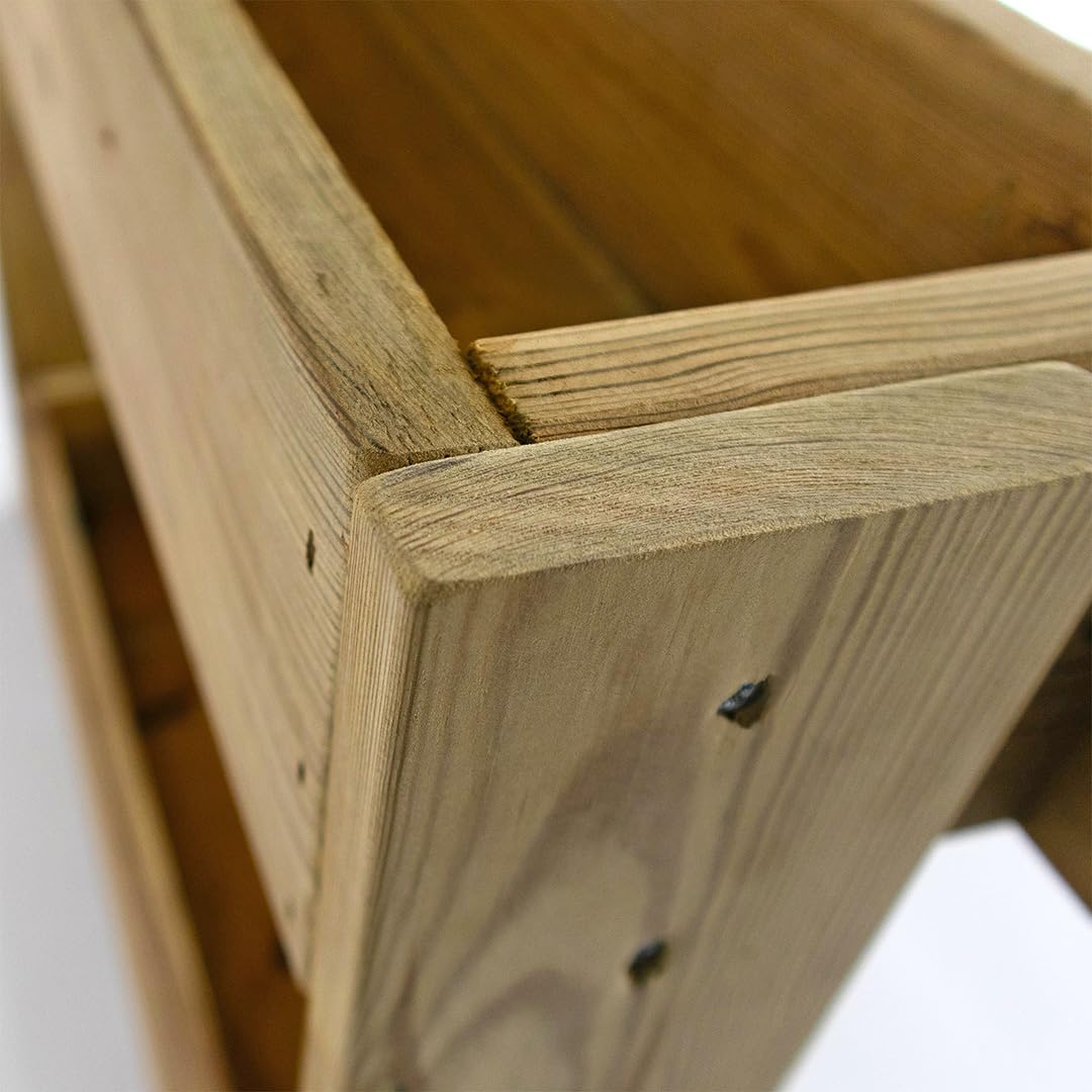 Hortalia Huerto Urbano - Jardín Vertical de Madera - Protección Autoclave Nivel IV - Stand Line (4 Bandejas, Pared)