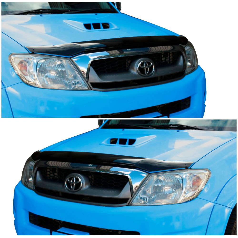 Protection de capot pour Toyota Hilux 2005-2011 Life Sol Executive - Toutes les cabines - Déflecteur de capot - Accessoires pickup - Acrylique PMMA - Résistant aux UV - Résistant aux