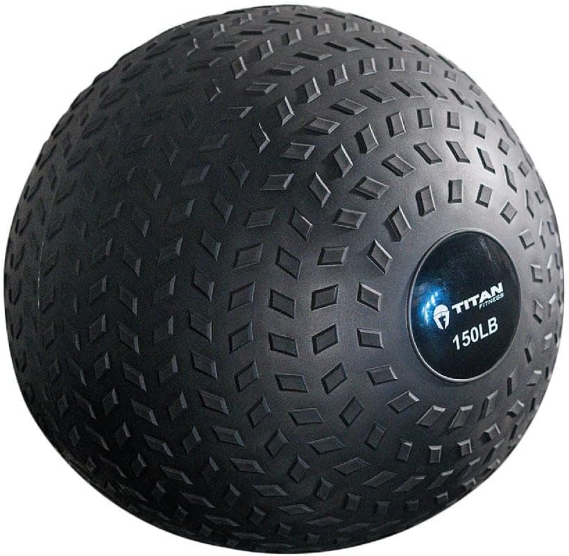 Titan Fitness Pelota de goma de golpe, rebote muerto, entrenamiento con pesas lanzar, atrapar, golpear, girar