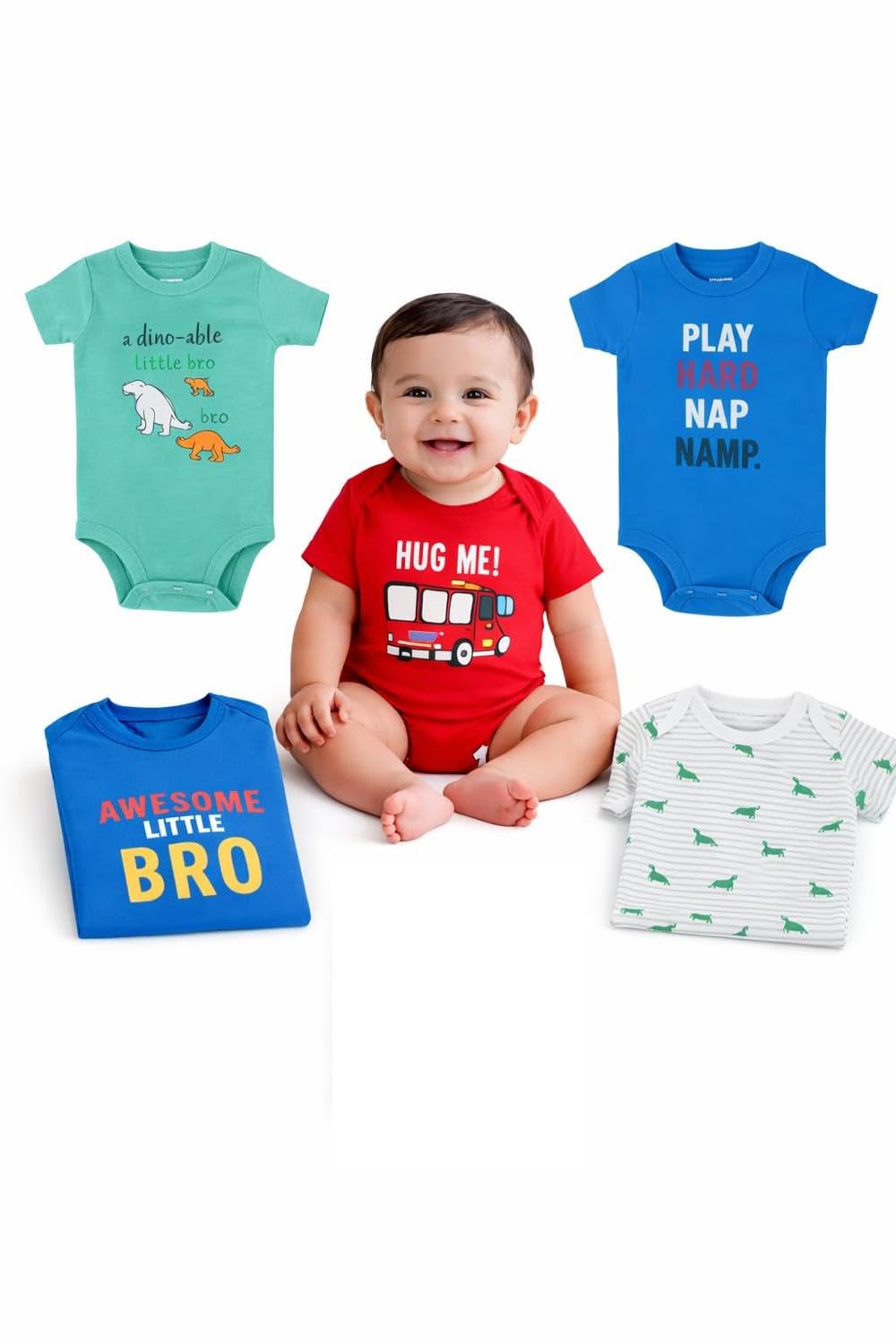 DAADUN Newborn Baby Cotton Romper Sleepsuit | Half Sleeve Jumpsuit onesies Bodysuit for Boys & Girls | Soft Breathable Baby Clothes Combo Pack