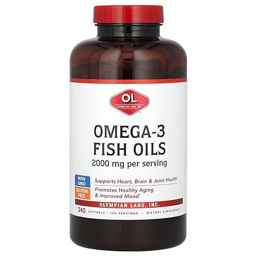 Olympian Labs Aceites de pescado omega-3, 2,000 mg, 240 cápsulas blandas (1,000 mg por cápsula blanda)
