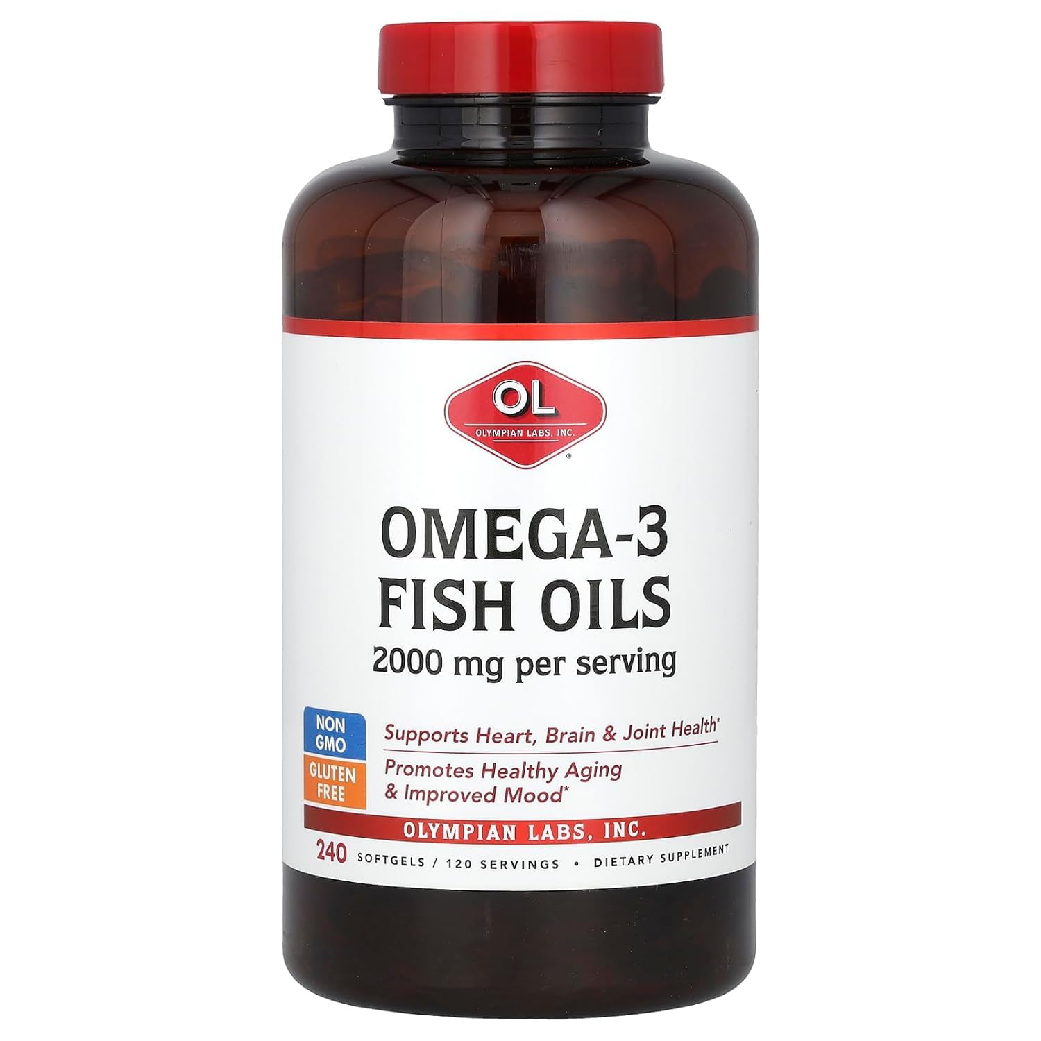 Omega-3 Fish Oils, 2,000 mg, 240 Softgels (1,000 mg per Softgel)