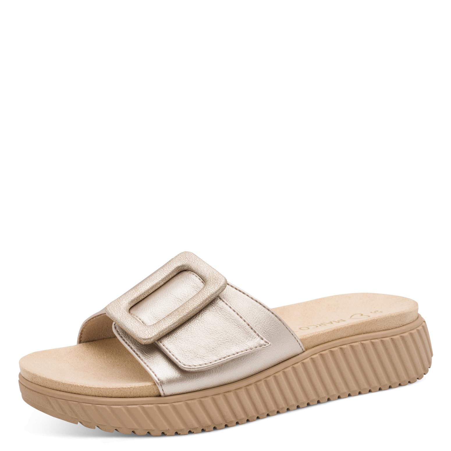 Marco Tozzi Women's Sandal Soft Lining Vegan Fashionable, Metallic (Platinum), 8.5 UK