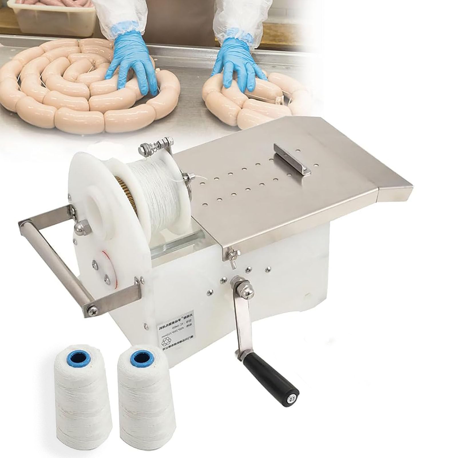 XCSCUK Commercial Sausage Linker Machine,Hand-Rolling Sausage Tying Machine,Sausage Linker Machine,Max Diameter 42mm,For Butcher Shops