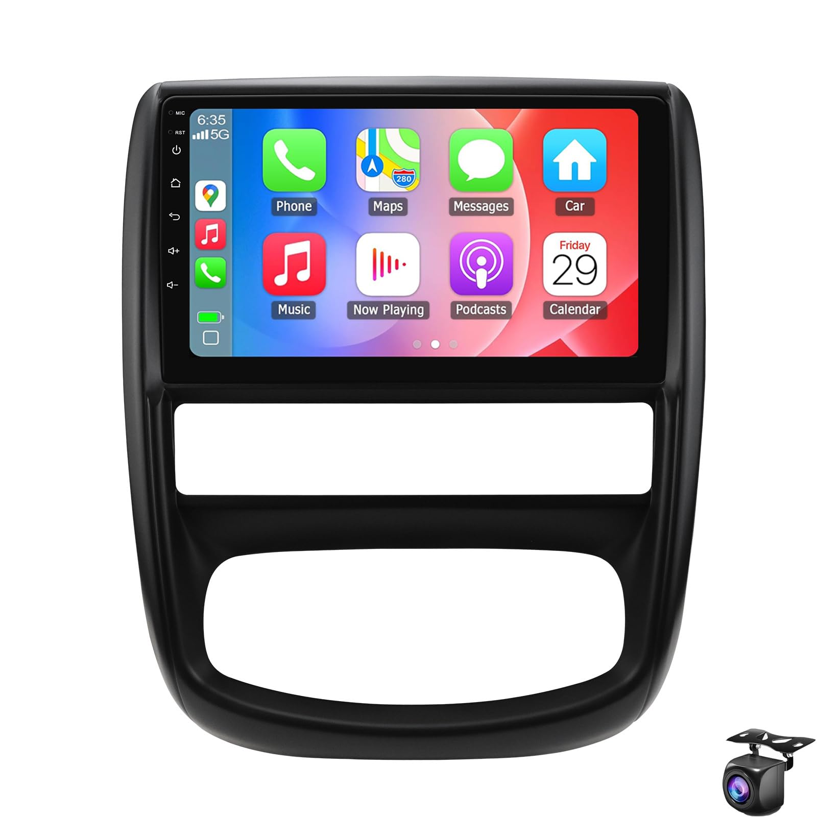 Radio samochodowe stereo do Re-nault Duster 2010-2015 Ni-ssan Terrano 3 2014-2022 Bezprzewodowy CarPlay Android Auto 9-calowy ekran dotykowy jednostka główna z DSP Bluetooth GPS FM(Color:4 CORE 2+32G)
