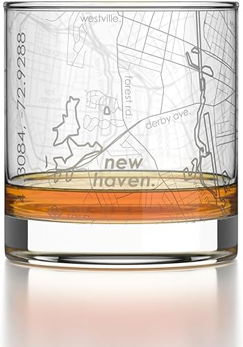 Vista 233 de Well Told Vaso grabado de Washington DC Map Rocks, vidrio de whisky antiguo (11 onzas, transparente), regalo para los amantes del whisky 147-Claro
