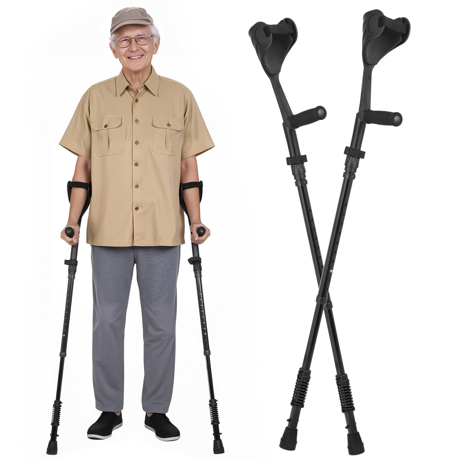 Forearm Crutches Spring Assist Arm Crutches Forearm for Adults