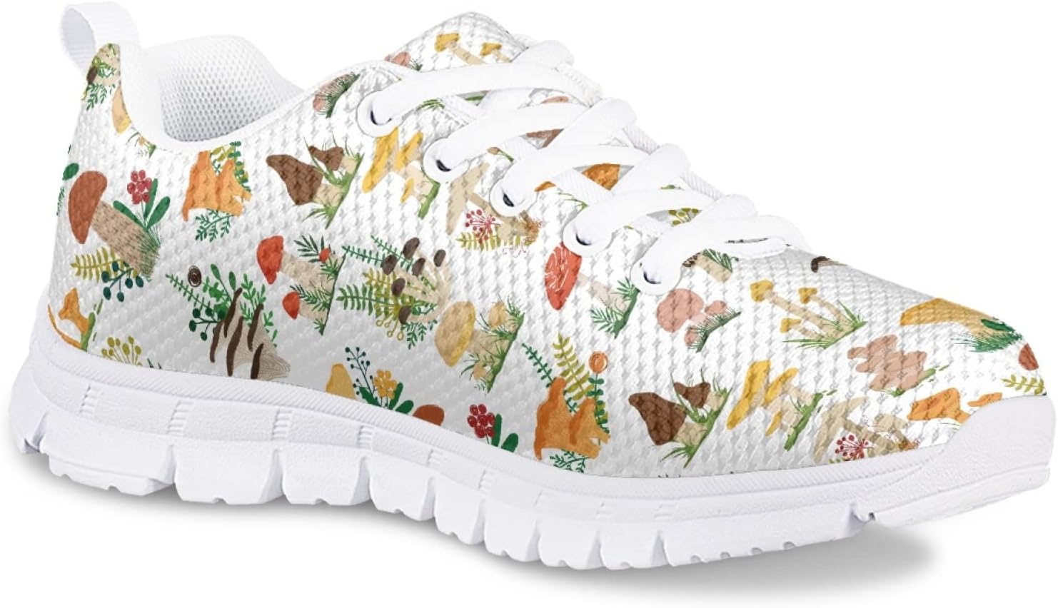 Girls Cute Running Shoes Novelty Graphic Print Lightweight Tennis Sneakers Kids Casual Lace Up Breathable Mesh Shoes