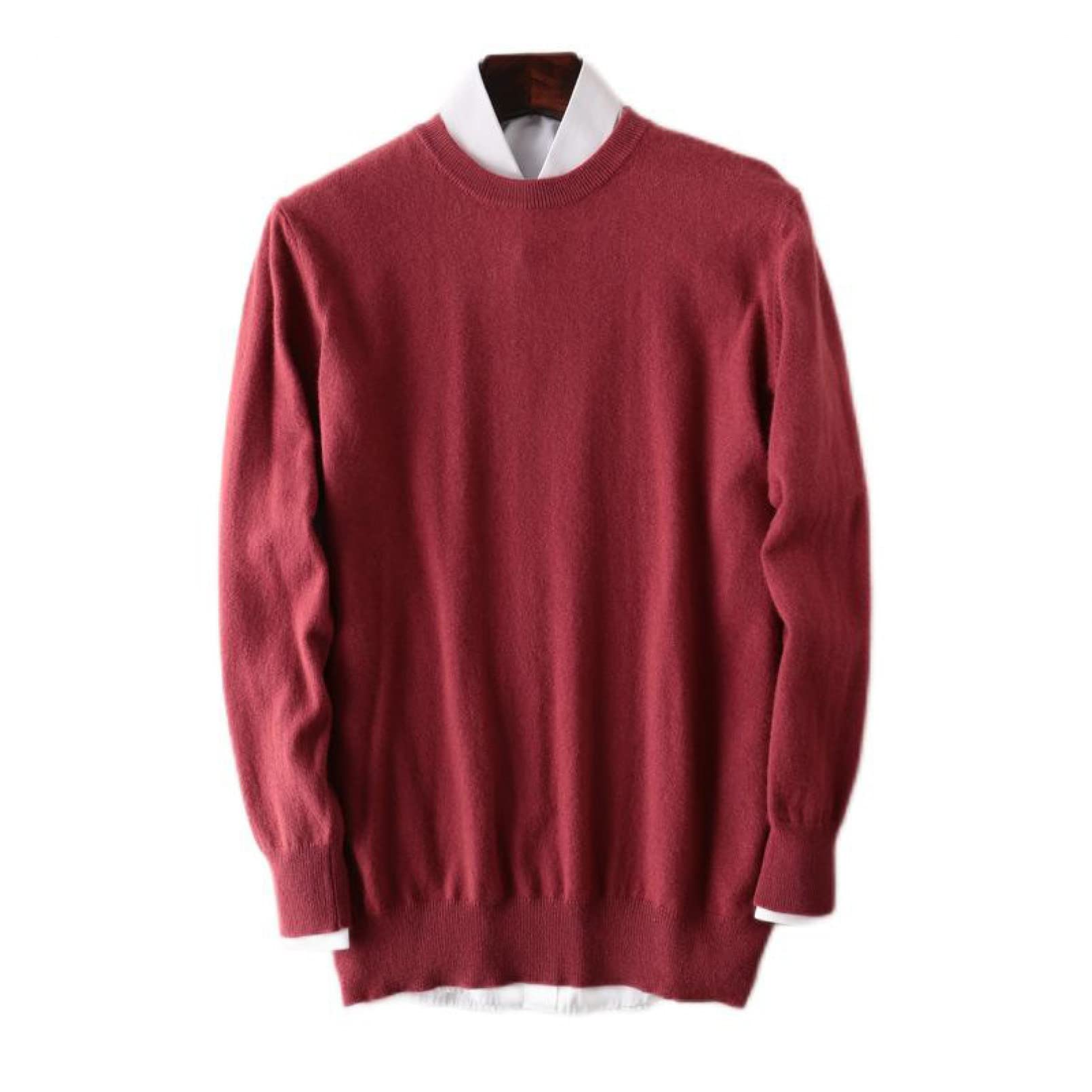 Swetry męskie swetry jesienne i zimowe ubrania codzienne ciepło pasują do wszystkiego dzianinowe swetry, pasta czerwona fasola-3XL