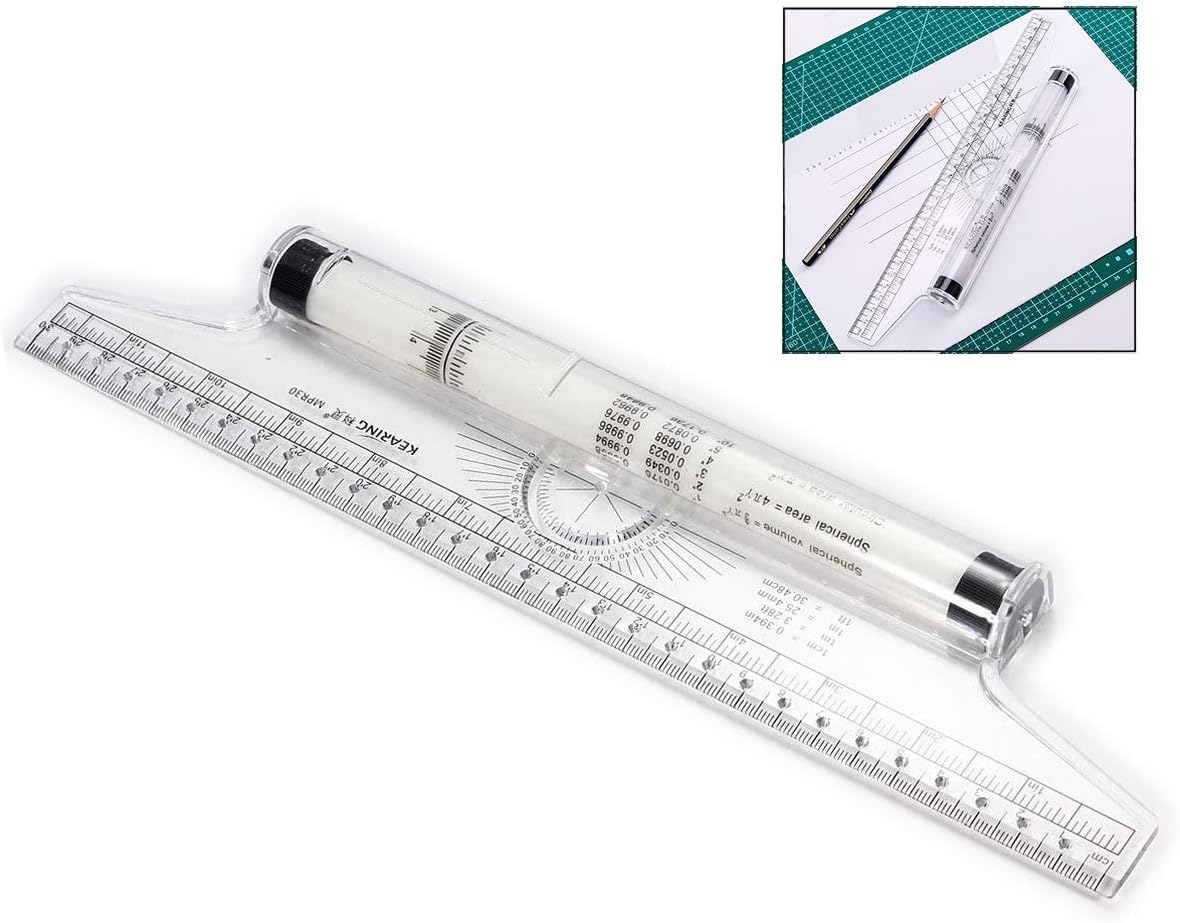 XLKJ 30cm Rolling Parallel Ruler,Multi-Purpose Measuring Rolling Ruler ...