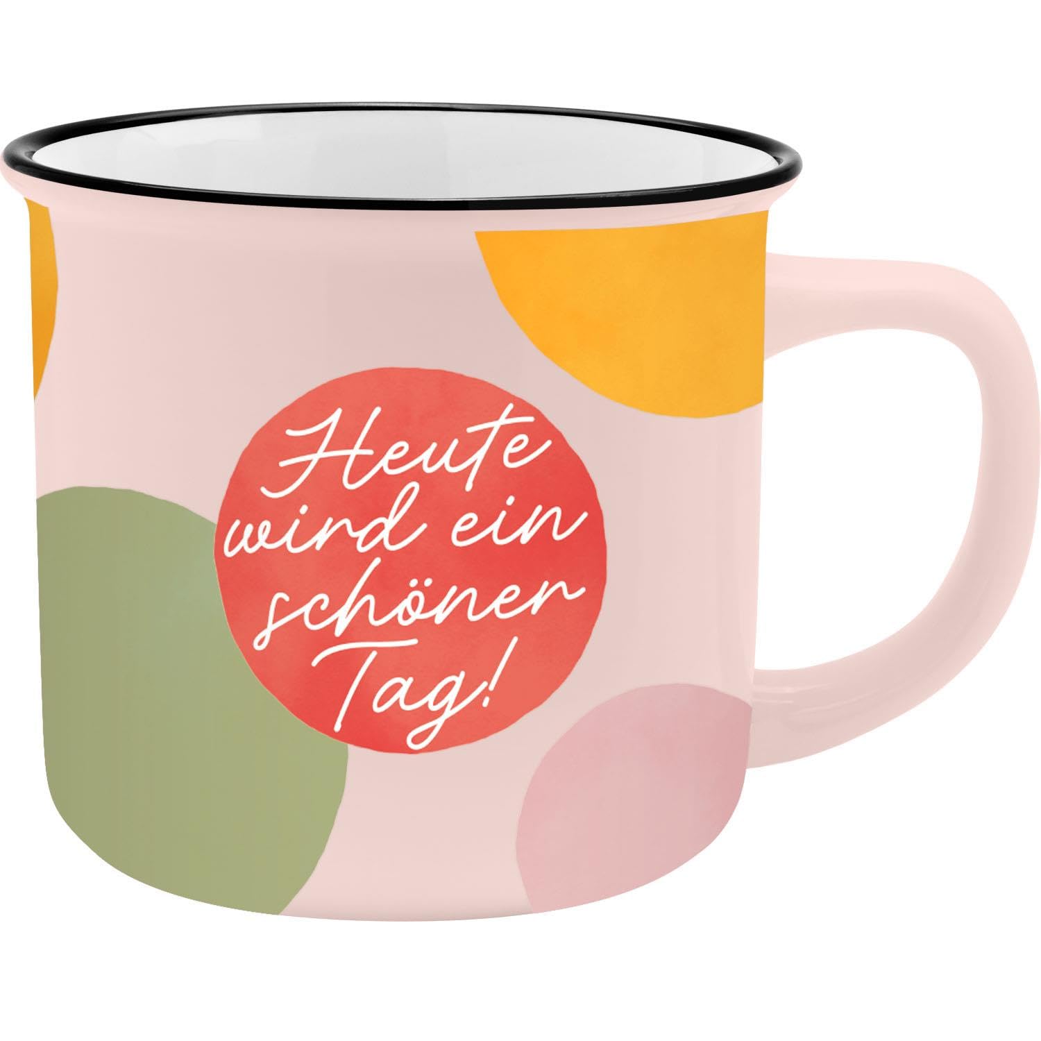 Gruss & Co Multicoloured 74180 Xl Mug With German Text 'Today' Favourite Porcelain Mug With Saying, 55 Cl With Gift Wrap