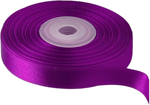 Miniatura 9 de Cinta de satén roja de doble cara de color sólido de 1-12 pulgadas x 50 yardas, cintas perfectas para manualidades, decoración de boda, fabricación