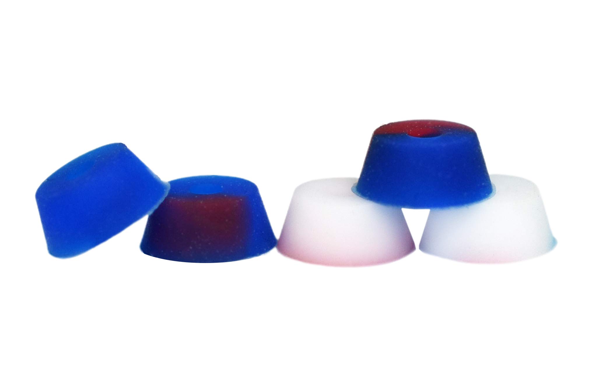 Teak Tuning Bubble Bushings Pro Duro Series | Red, White and Blue Swirl | Loose (61A) | Custom Molded | Compatible with All Major Fingerboard Trucks