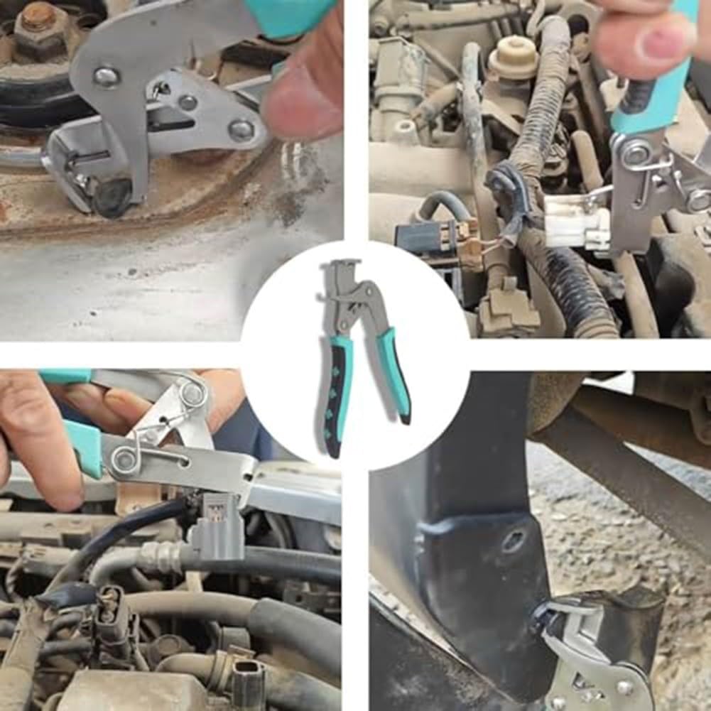 DAZZLEEX Pinze per rimozione clip auto con impugnatura in PVC antiscivolo meccanismo a molla per un facile fissaggio clip fibbia rivetti estrazione per interni esterni del veicolo pannelli di